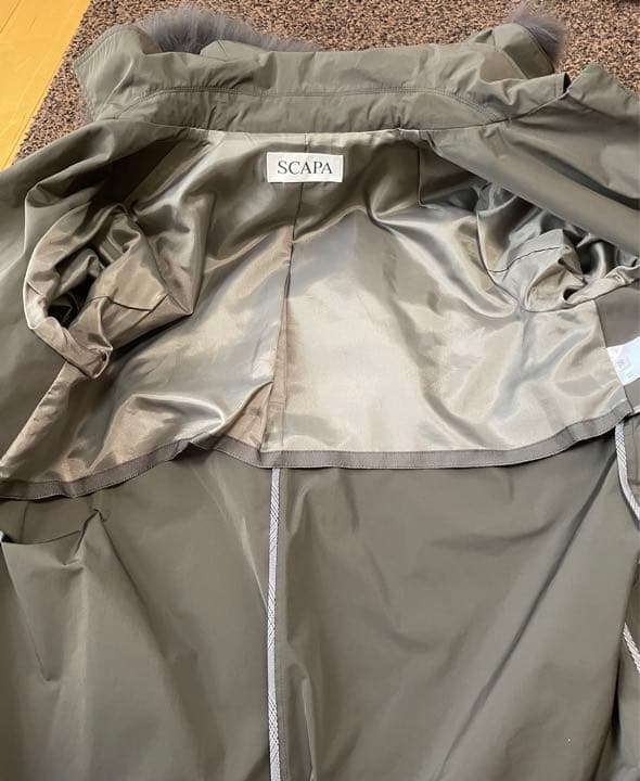 新品タグ付　インナーダウン ファーフード付モッズコート　トレンチコート　カーキ