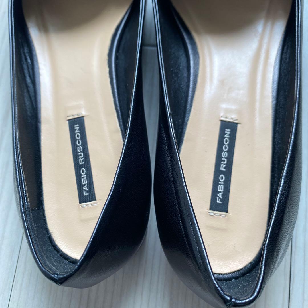 極美品ファビオルスコーニ ポインテッドトゥ フラットパンプス 24.5cm