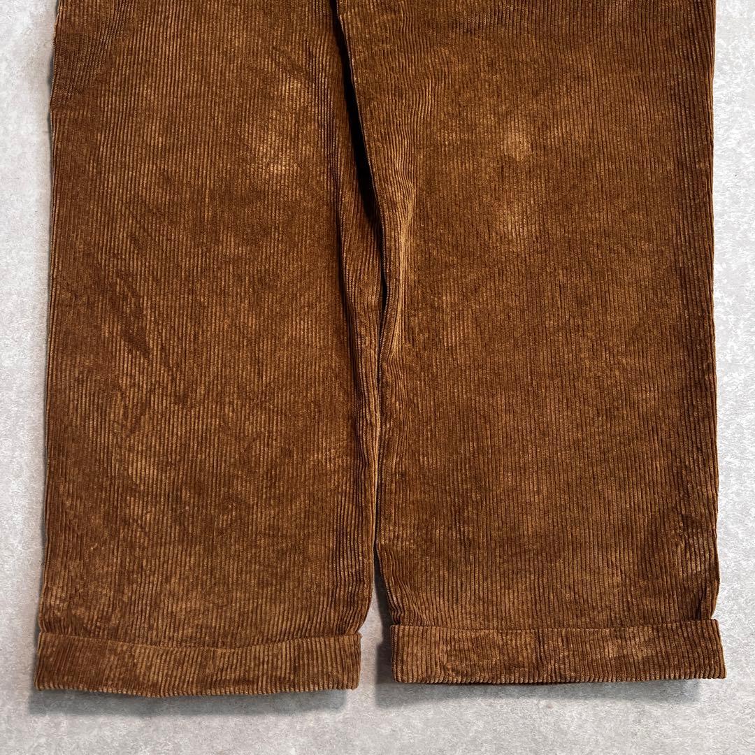 【美品】ブルックスブラザーズ 太畝コーデュロイパンツ ワイド ブラウン36/30