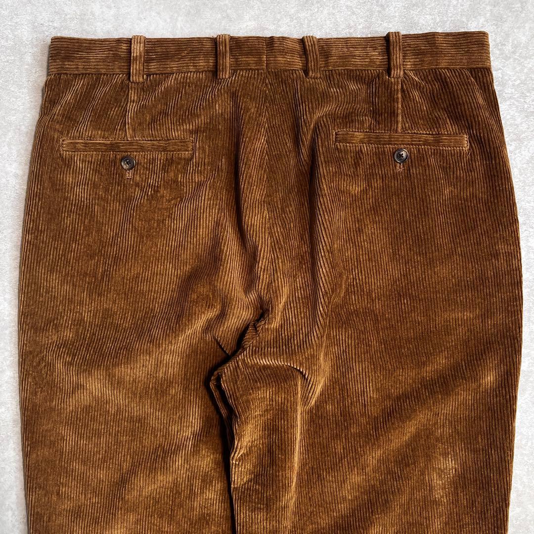 【美品】ブルックスブラザーズ 太畝コーデュロイパンツ ワイド ブラウン36/30