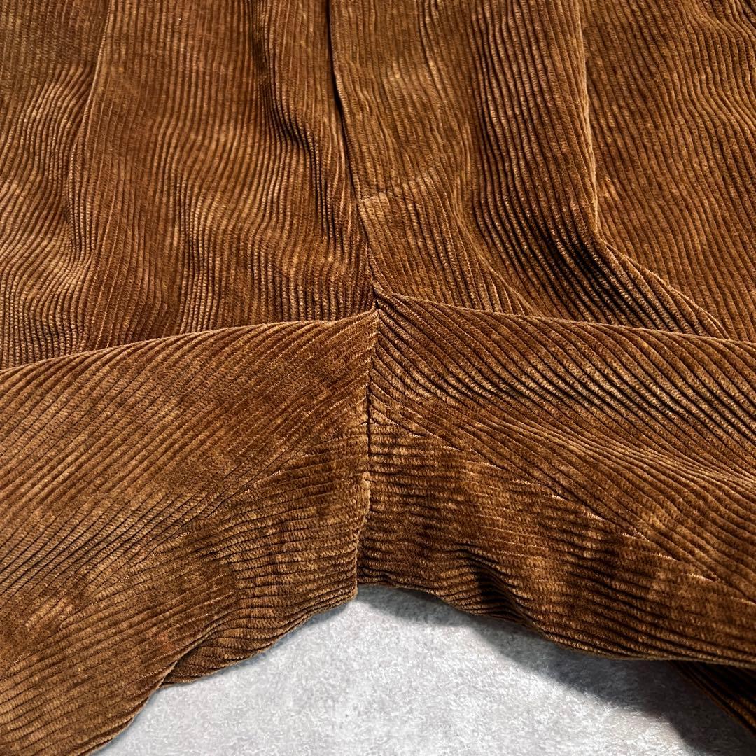 【美品】ブルックスブラザーズ 太畝コーデュロイパンツ ワイド ブラウン36/30