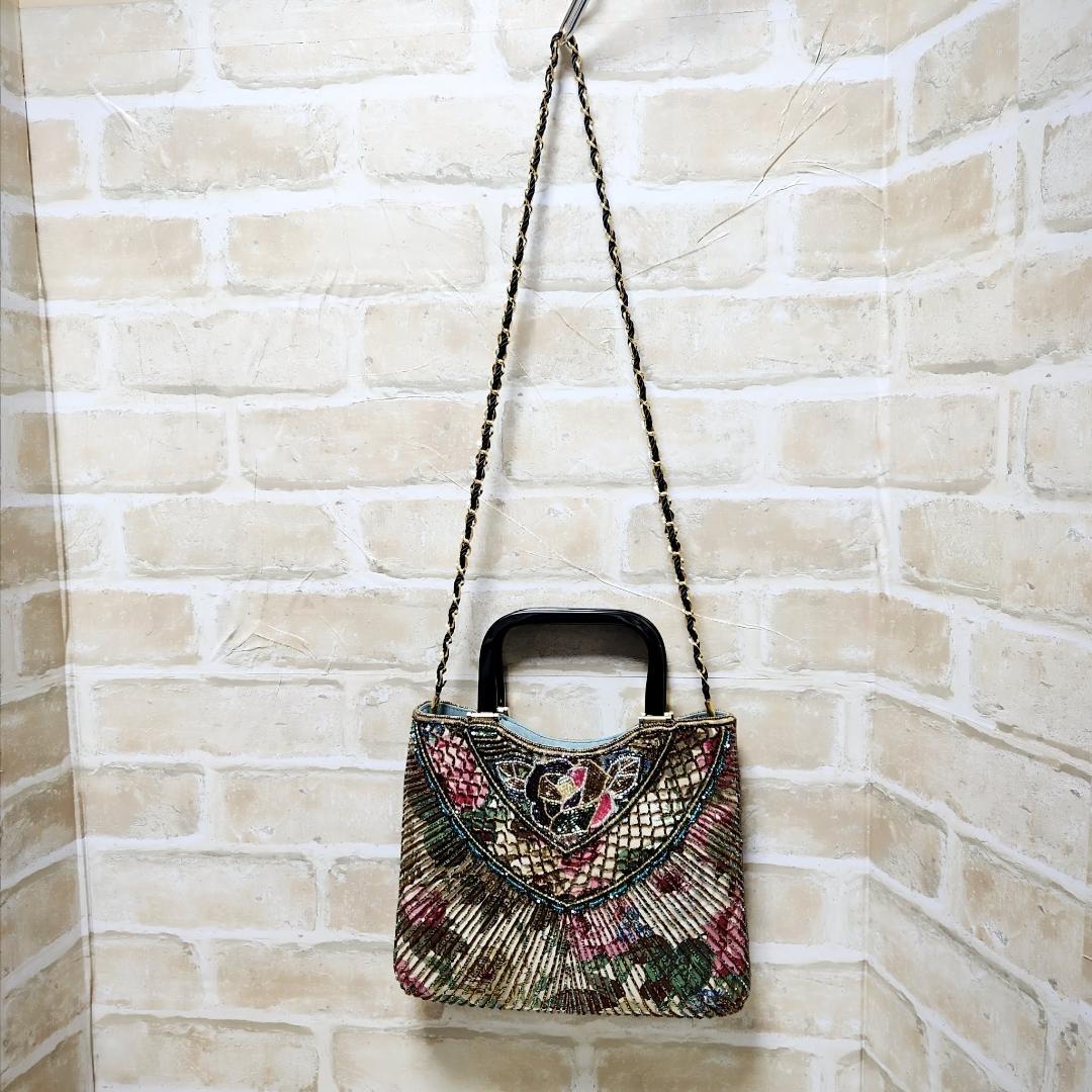 ★はしもと/LUMY「薔薇孔雀」フォーマル 2WAYトートバッグ 美品 希少レア