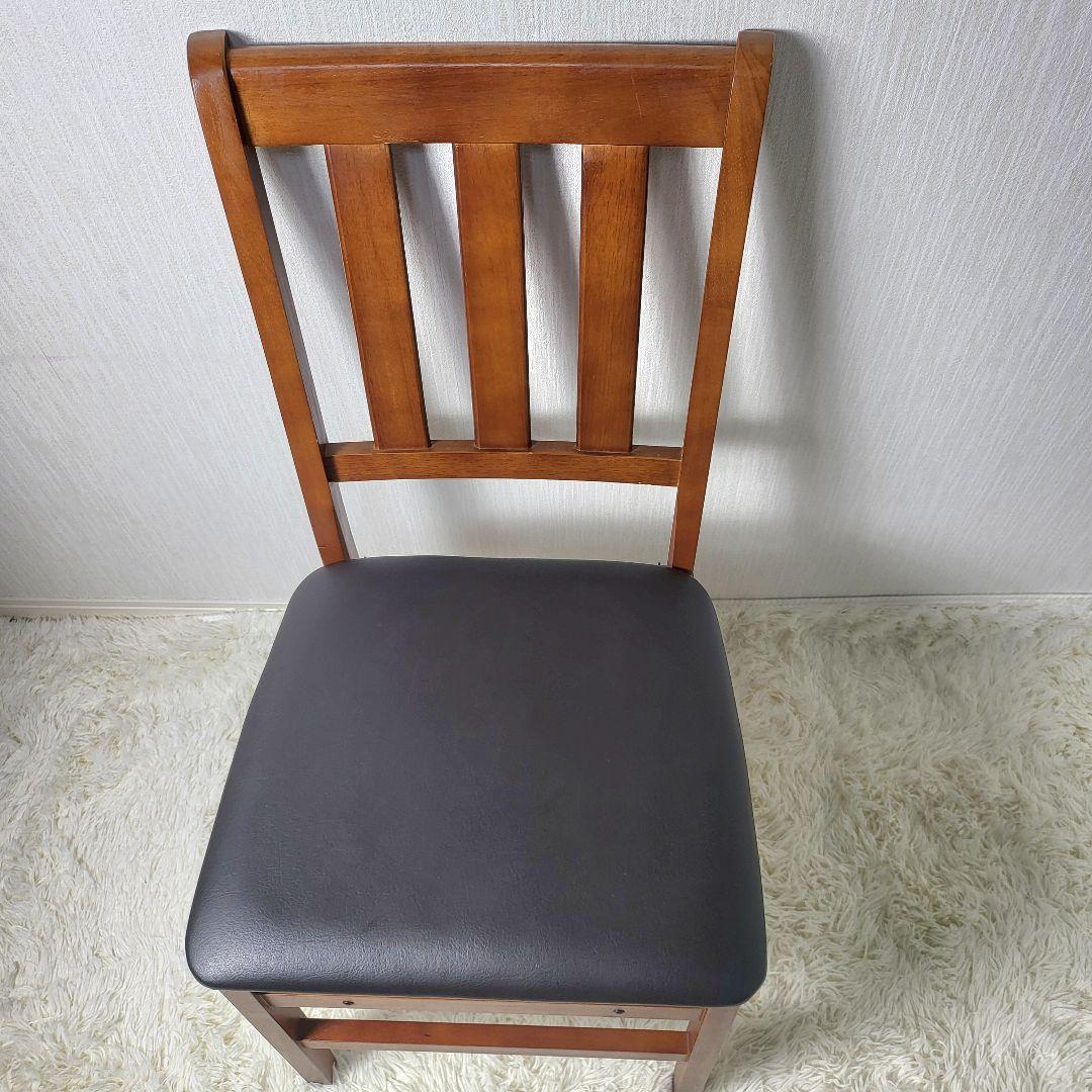 【美品】 木製ダイニングチェア 折りたたみ式 収納 3脚セット 天然木
