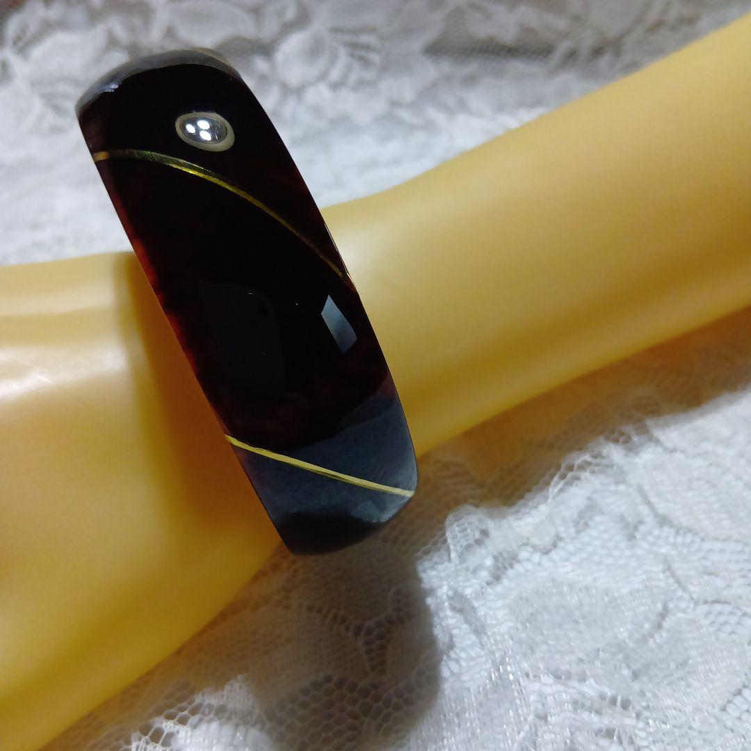 鼈甲K18線入りブレスレット