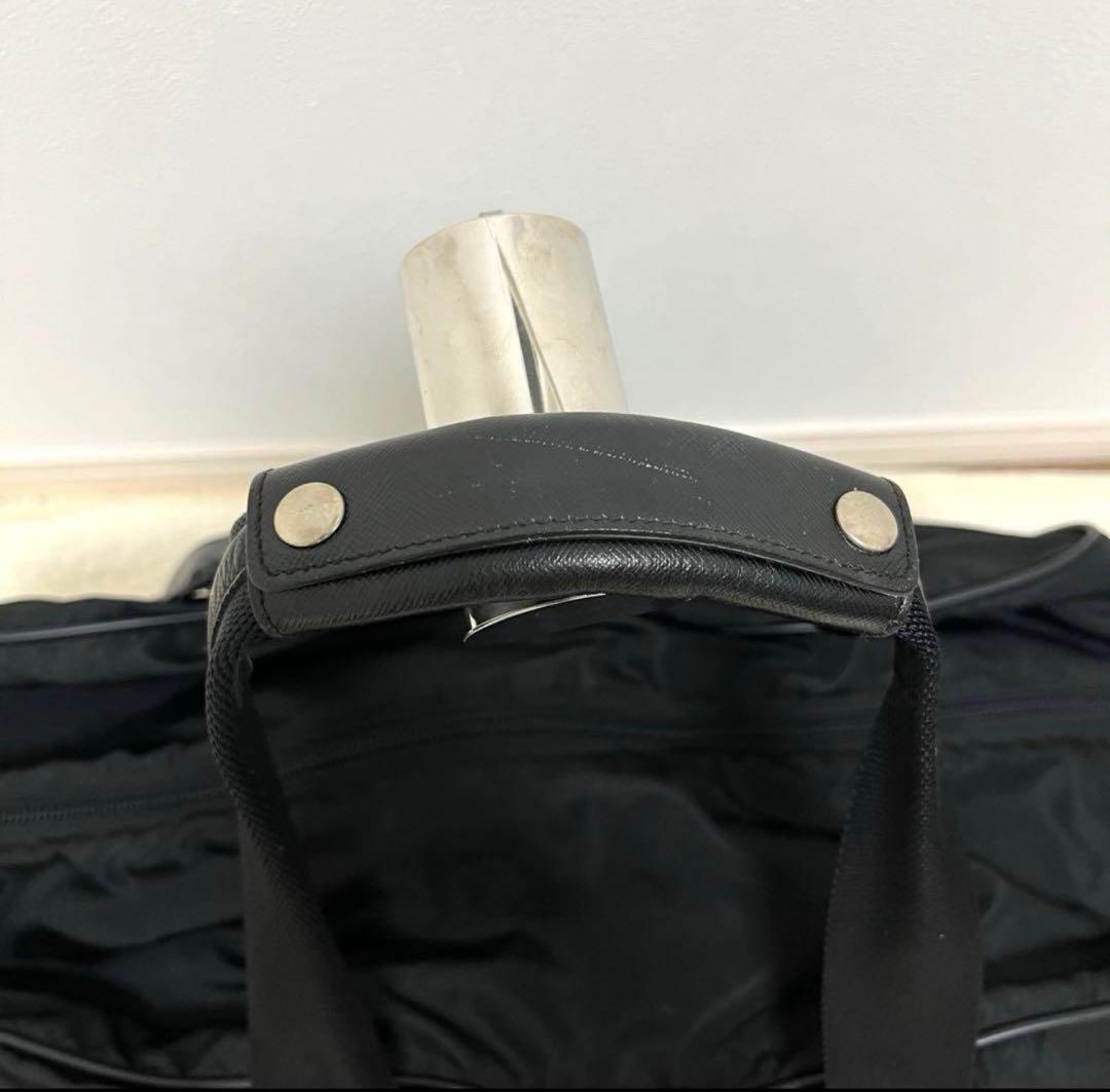 大容量 PRADA ボストンバッグ ブラック 三角ロゴ ナイロン　南京錠