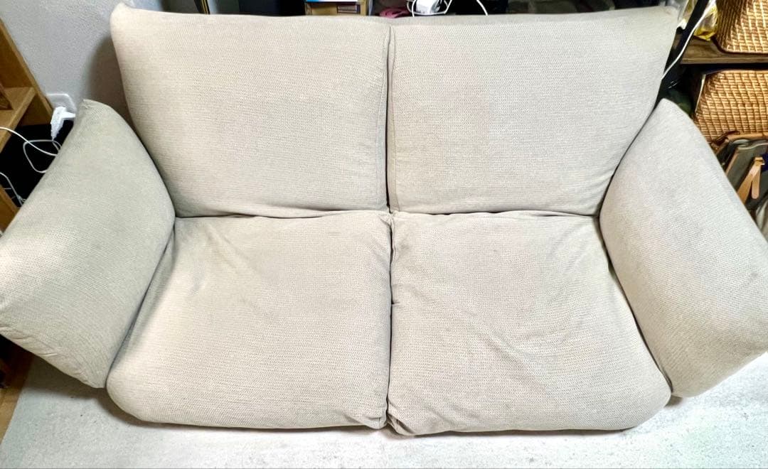 【11.1まで】【無印良品】リクライニング フロアソファ 2シーター ベージュ