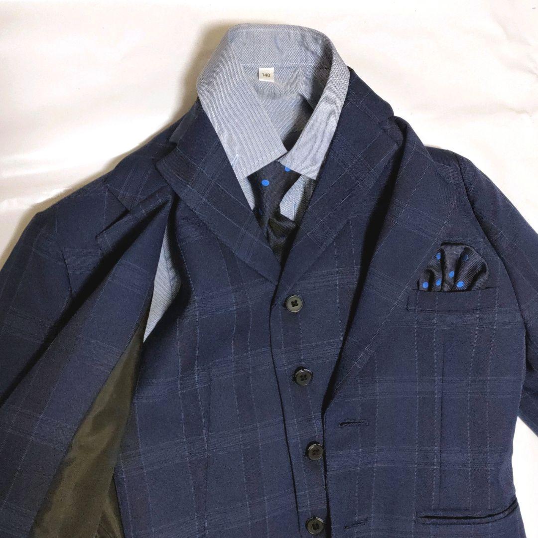 ワンダーファクトリー　男子フォーマルスーツ　セット　ネイビー　オシャレ