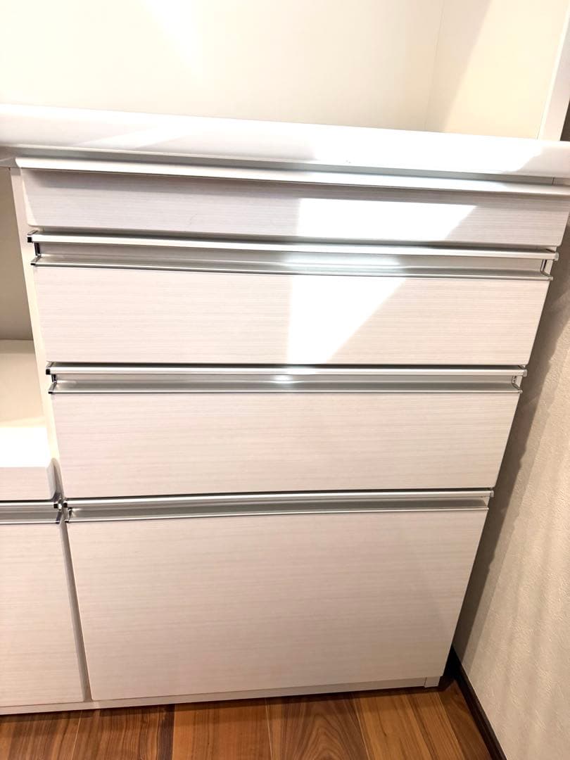 松田家具 キッチンボード 100cm幅 ホワイト