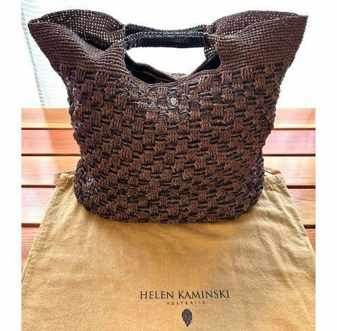 くにちゃん様HELEN KAMINSKI ブラウン かごバッグ 美品