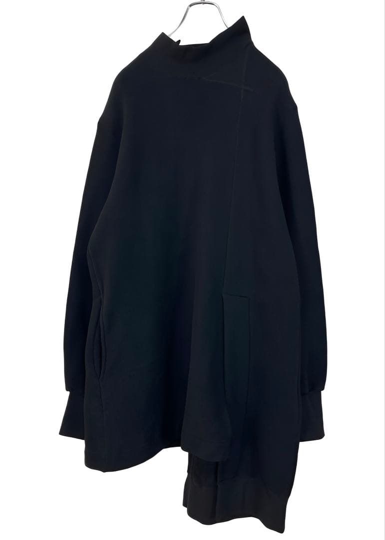 ヨウジヤマモト 23AW 裏起毛 フリース タートルネック カットソー 黒