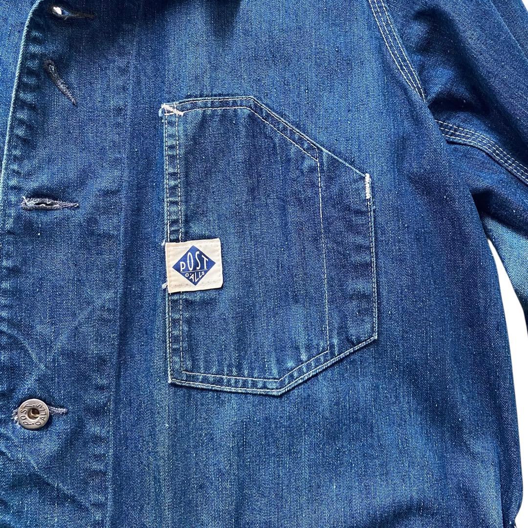 ポストオーバーオールズ USA製後期 デニム カバーオール 4ポケット M