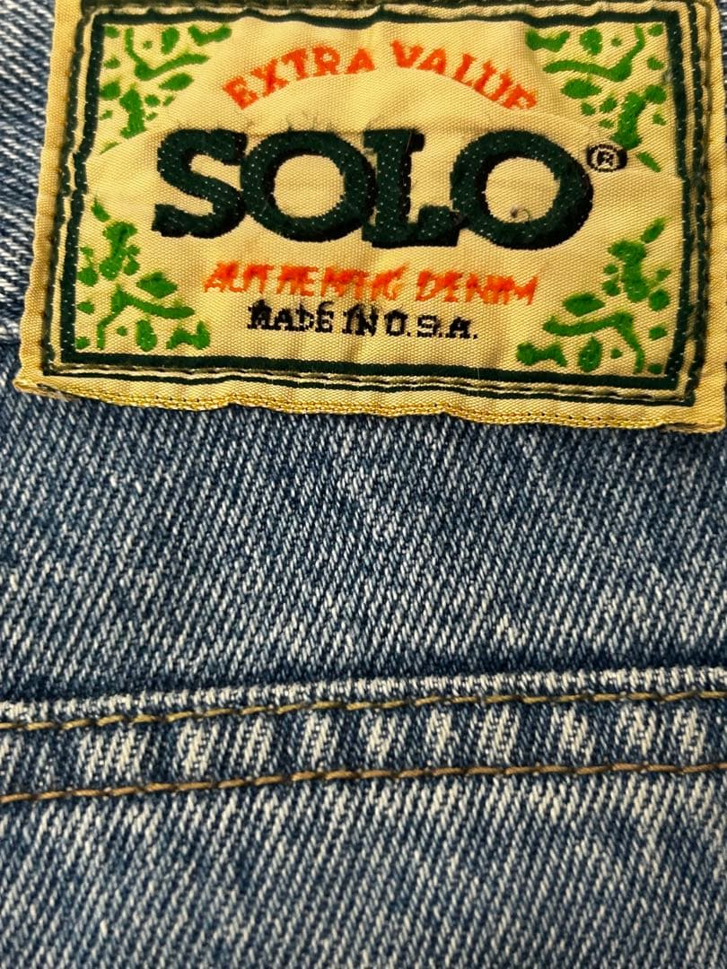 90s USA製 SOLO SEMORE バギーデニム ワイド 極太 古着