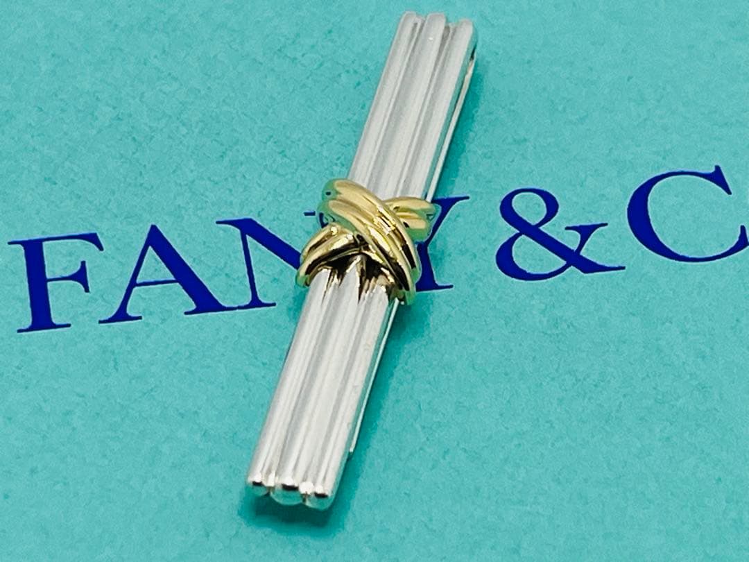 c678 美品　ティファニー　1995シグネチャー　ネクタイピン　750/925