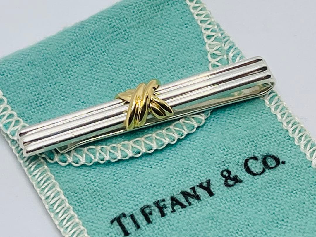 c678 美品　ティファニー　1995シグネチャー　ネクタイピン　750/925