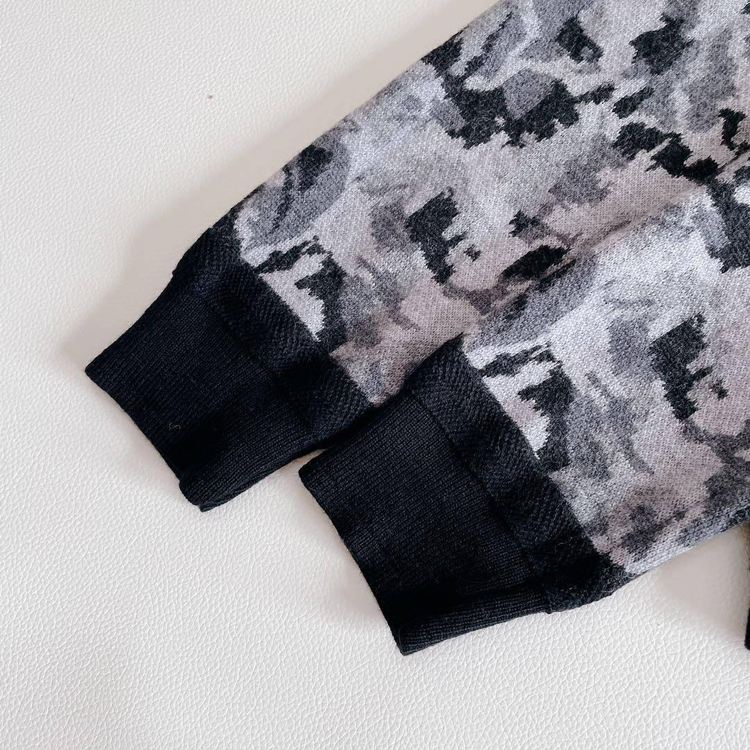 ブリーフィングゴルフ 長袖ニットセーター S 総柄 グレー ブラック　23年