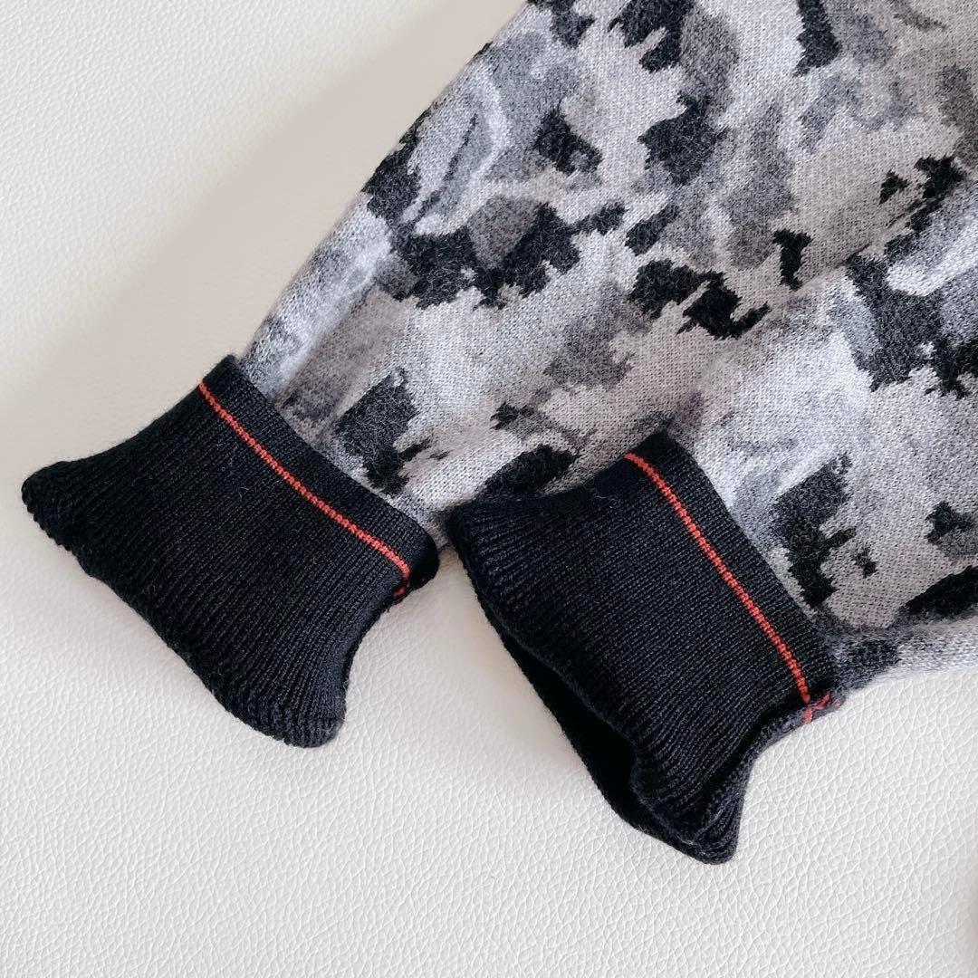 ブリーフィングゴルフ 長袖ニットセーター S 総柄 グレー ブラック　23年