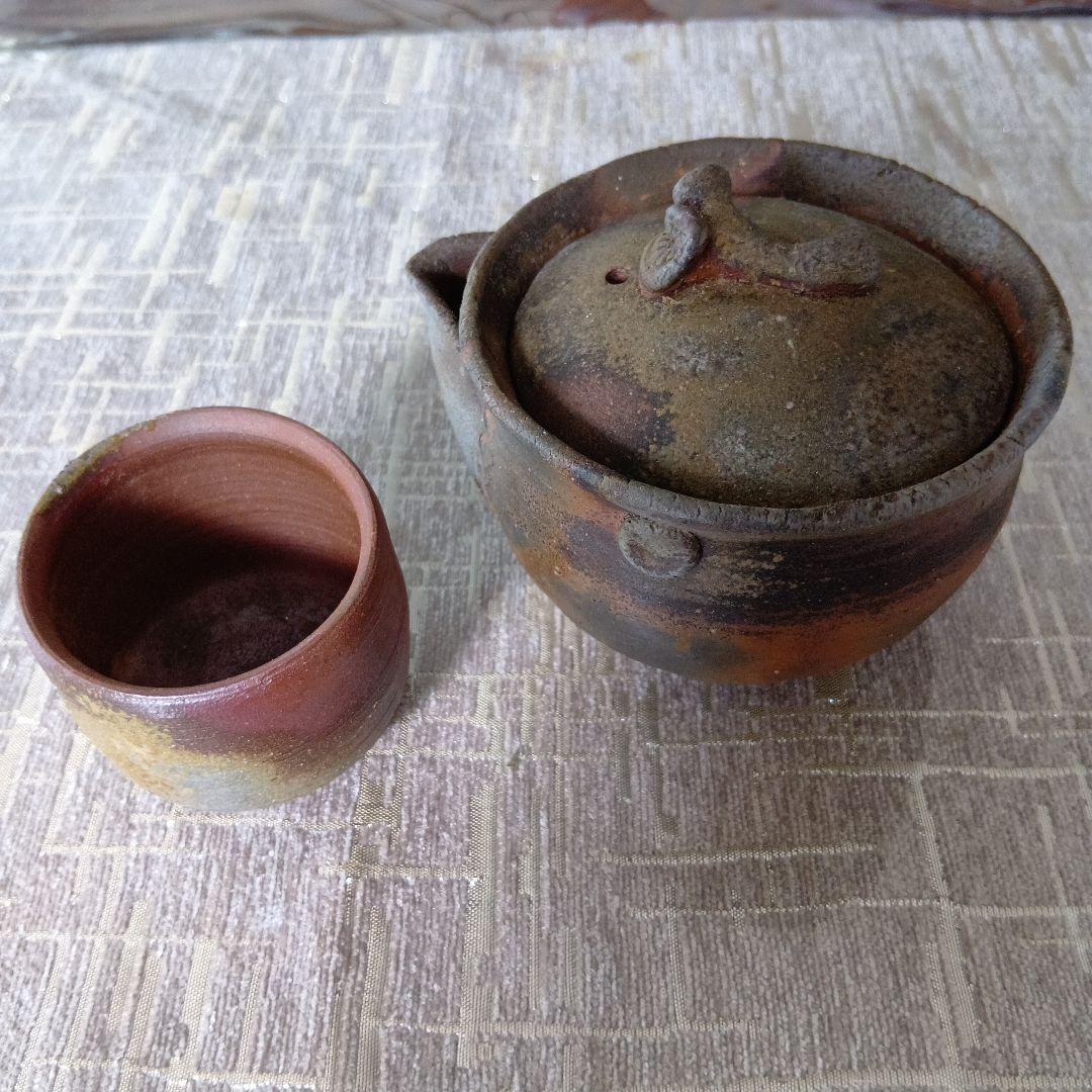 備前焼急須 宝瓶、お猪口