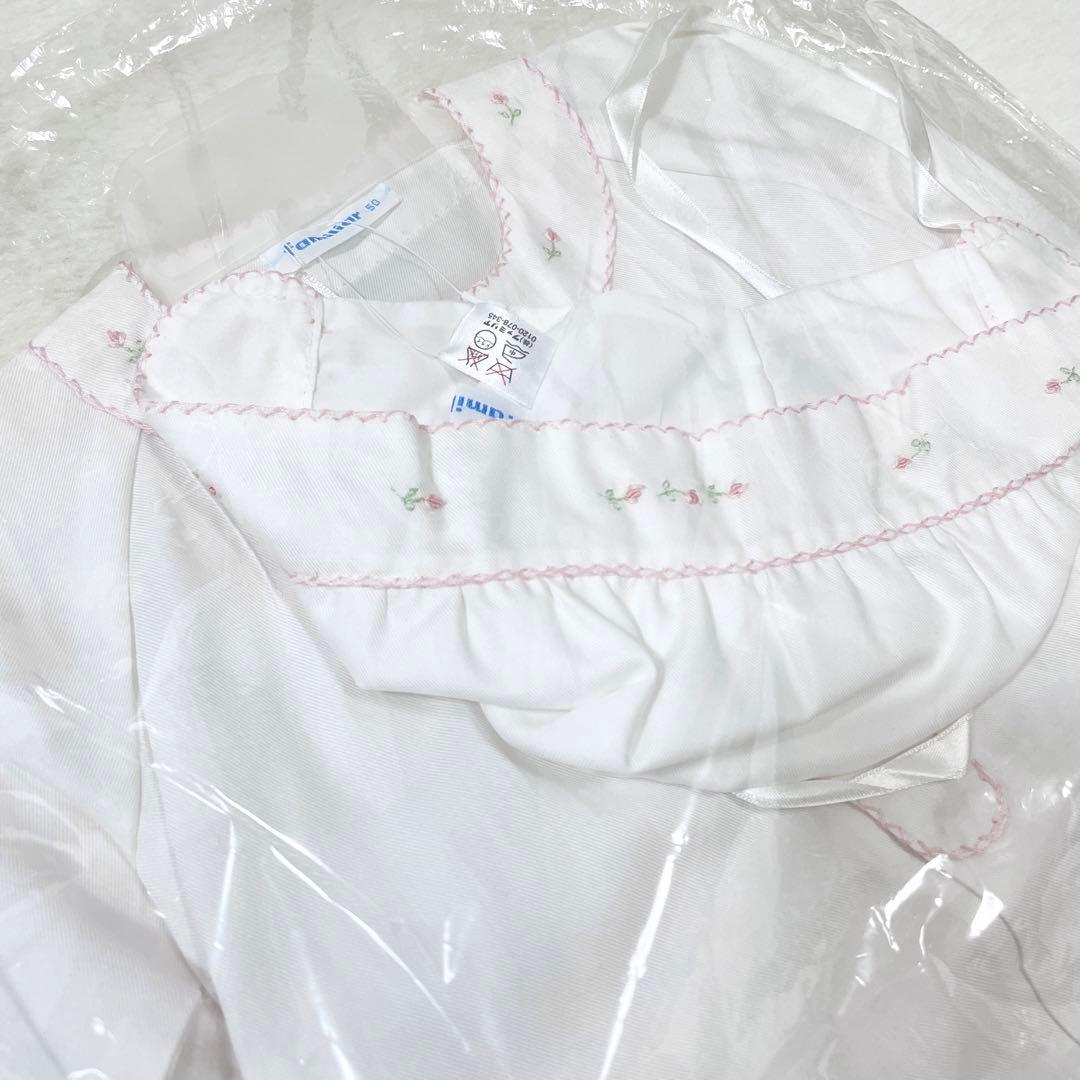 【ファミリア】新品 ベビードレス 帽子 セット ピンク 刺繍 女の子