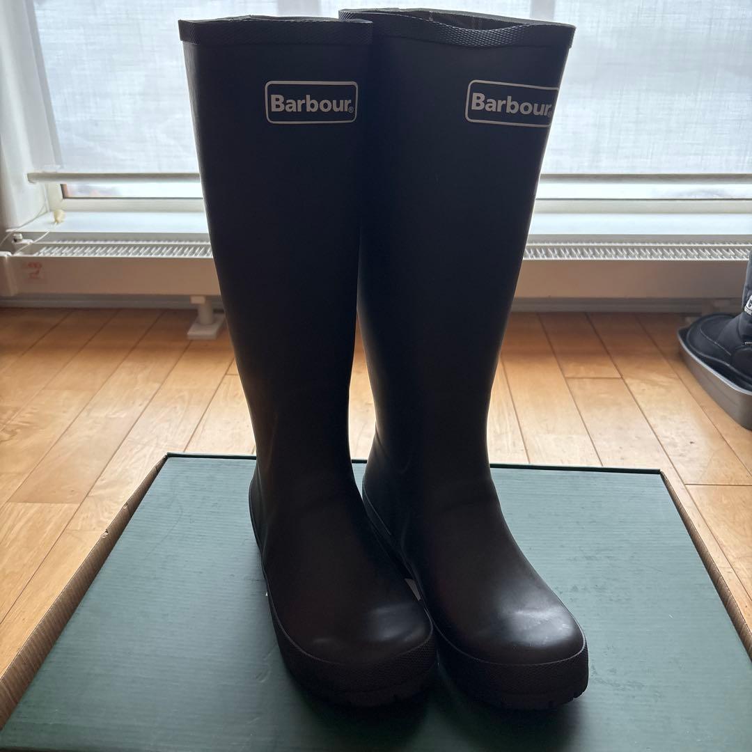 Barbour 黒 長靴　レインブーツ　バブアー　新品