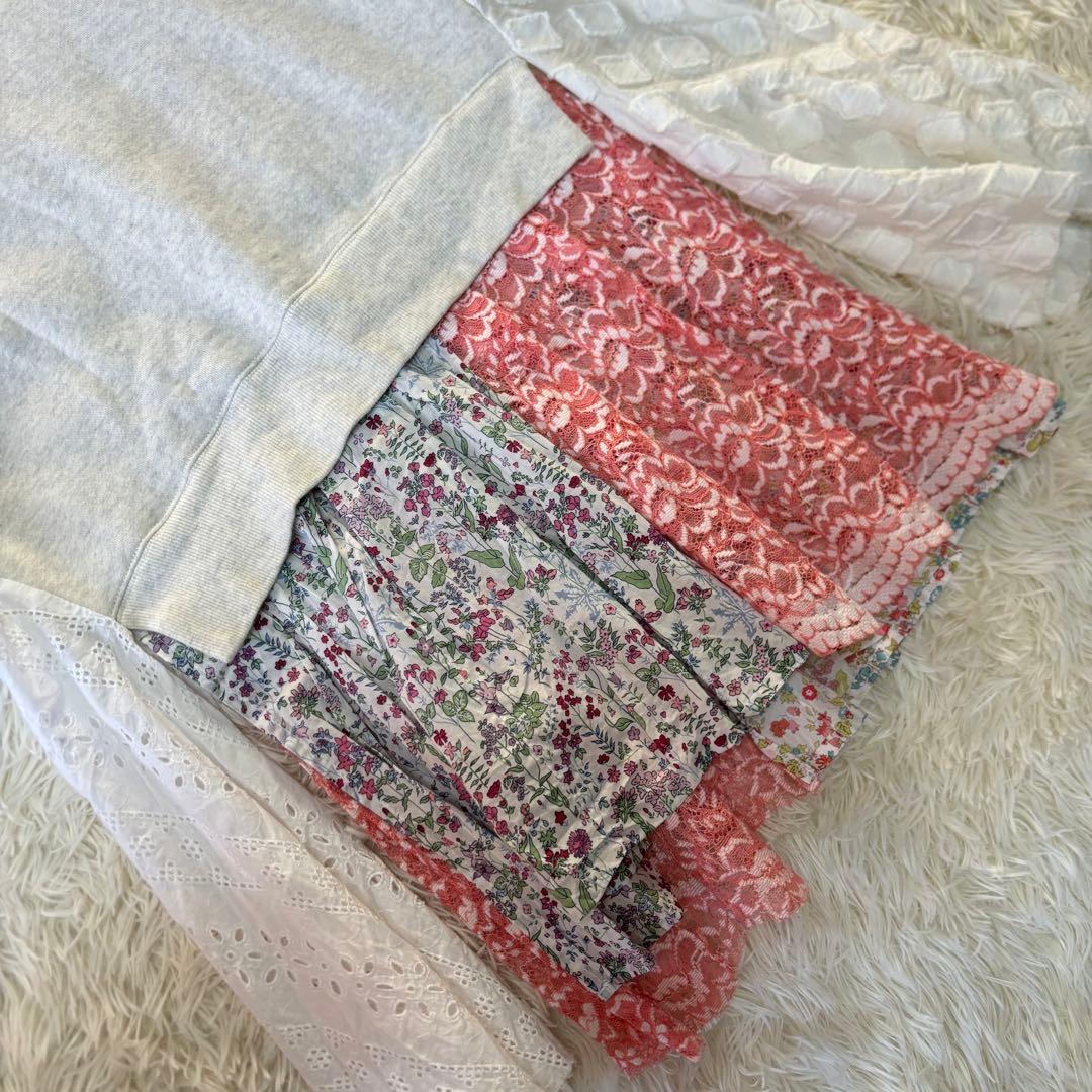 NOZOMI ISHIGURO スウェット　異素材切替　レイヤード　ワンピース