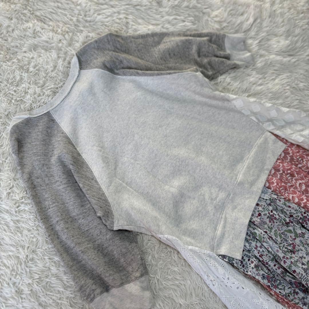 NOZOMI ISHIGURO スウェット　異素材切替　レイヤード　ワンピース