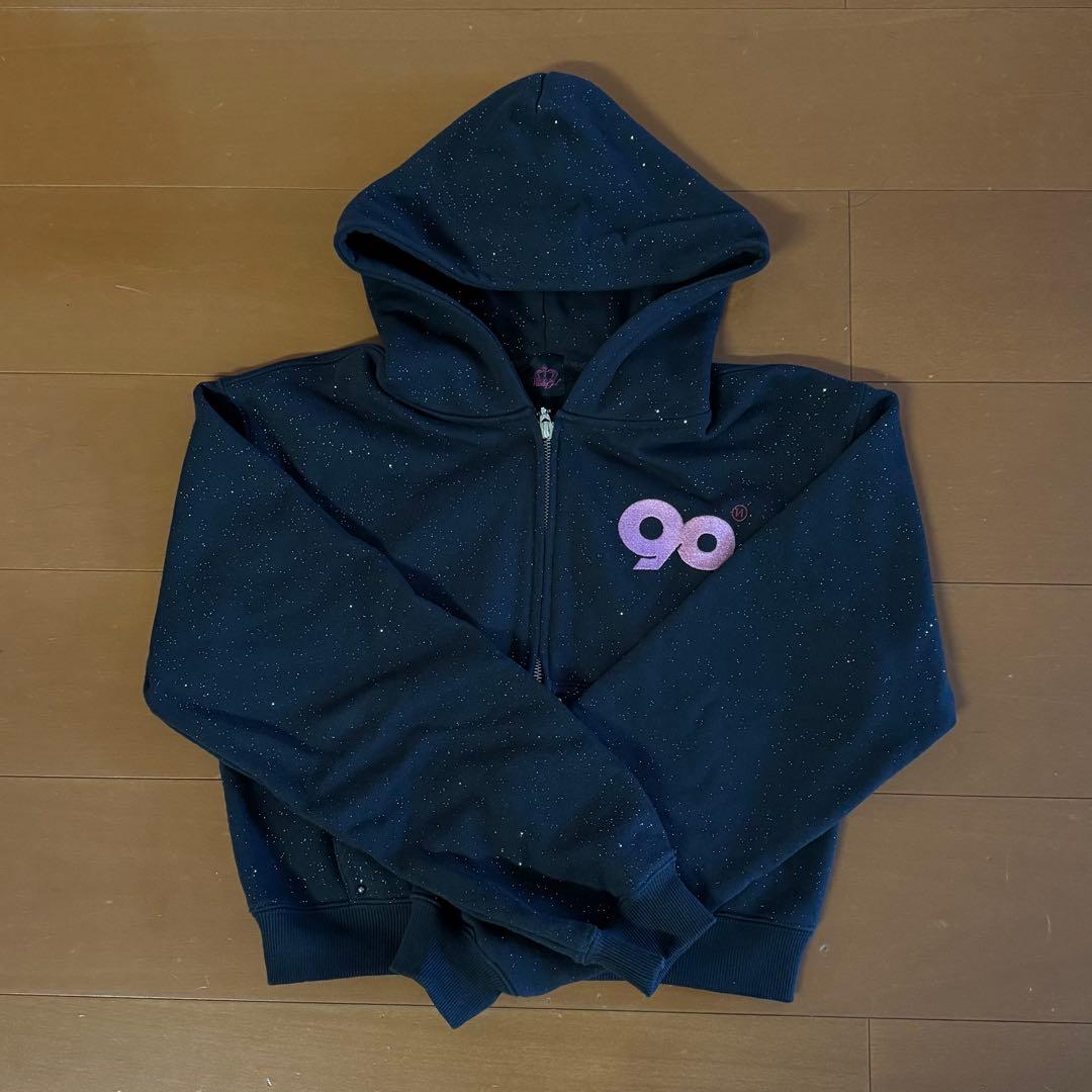 トップス 90 LogoGlitter Light Zip Hoodie
