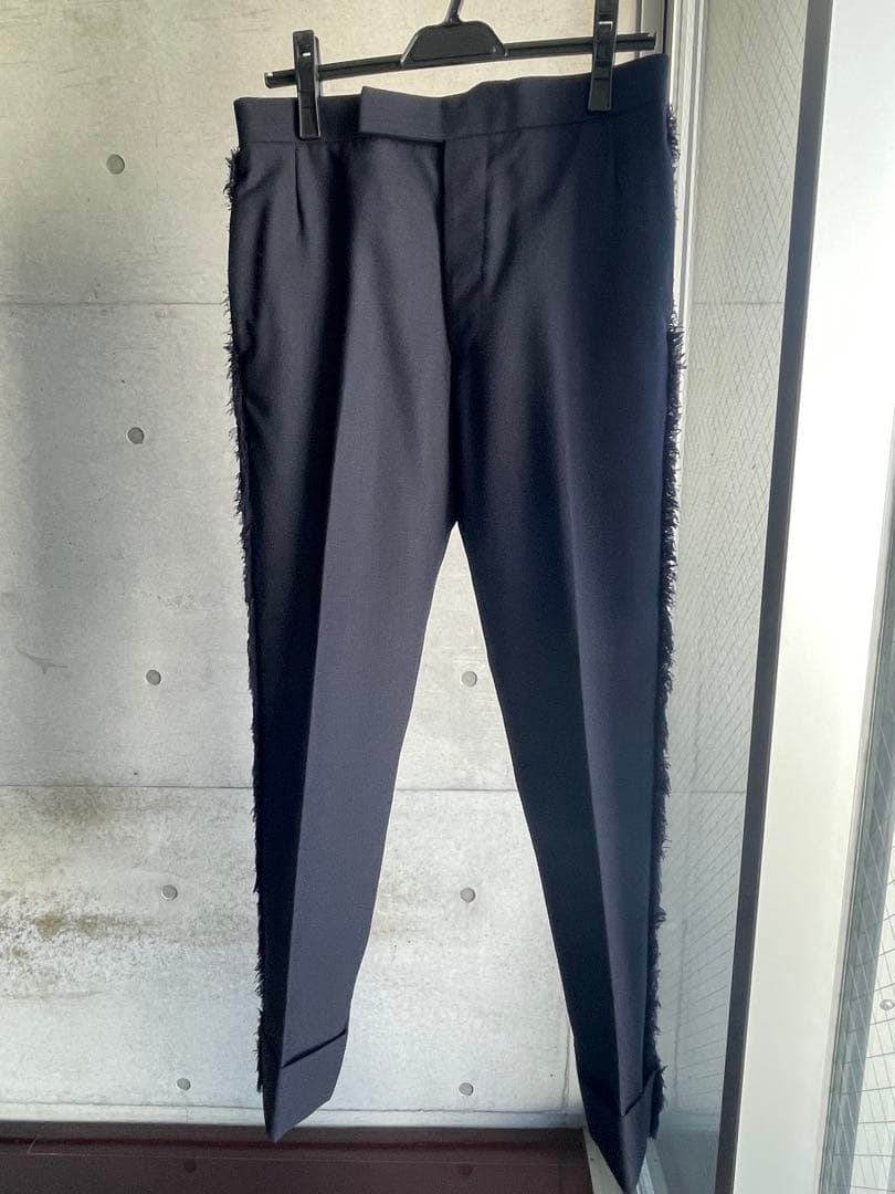 Thom Browne ネイビー サイドフリンジ スラックス