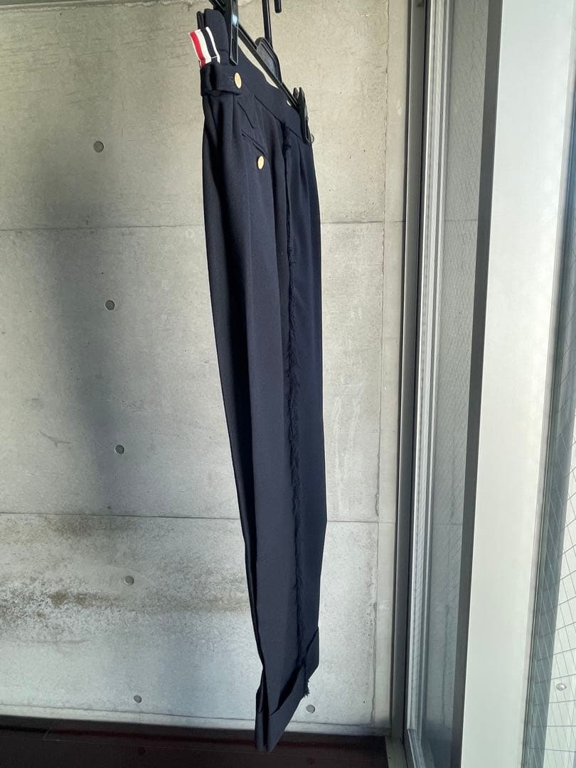 Thom Browne ネイビー サイドフリンジ スラックス