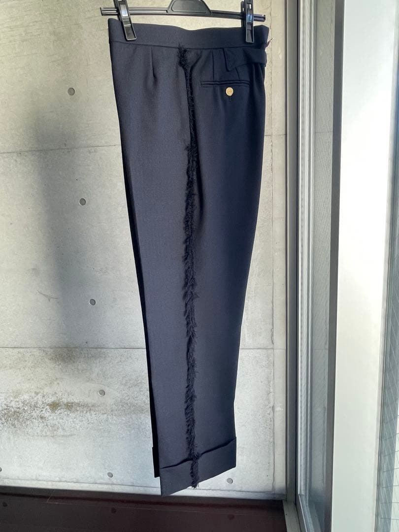 Thom Browne ネイビー サイドフリンジ スラックス