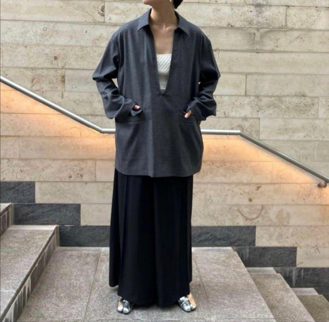 6(ROKU)Vネック チュニック ウール 日本製　サイズS ジャケット