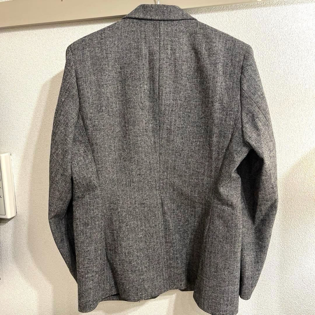 【CLEL】ウールブレンド ヘリンボーンツイードテーラードジャケット S グレー