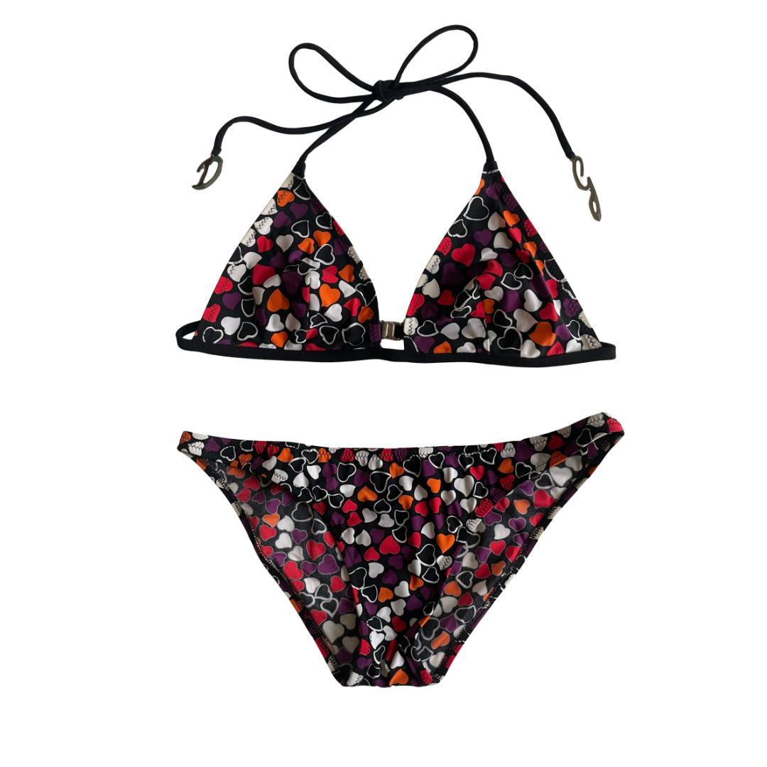 ドルチェ&ガッバーナ トライアングルビキニ 三角ビキニ 水着 ハートマルチカラー