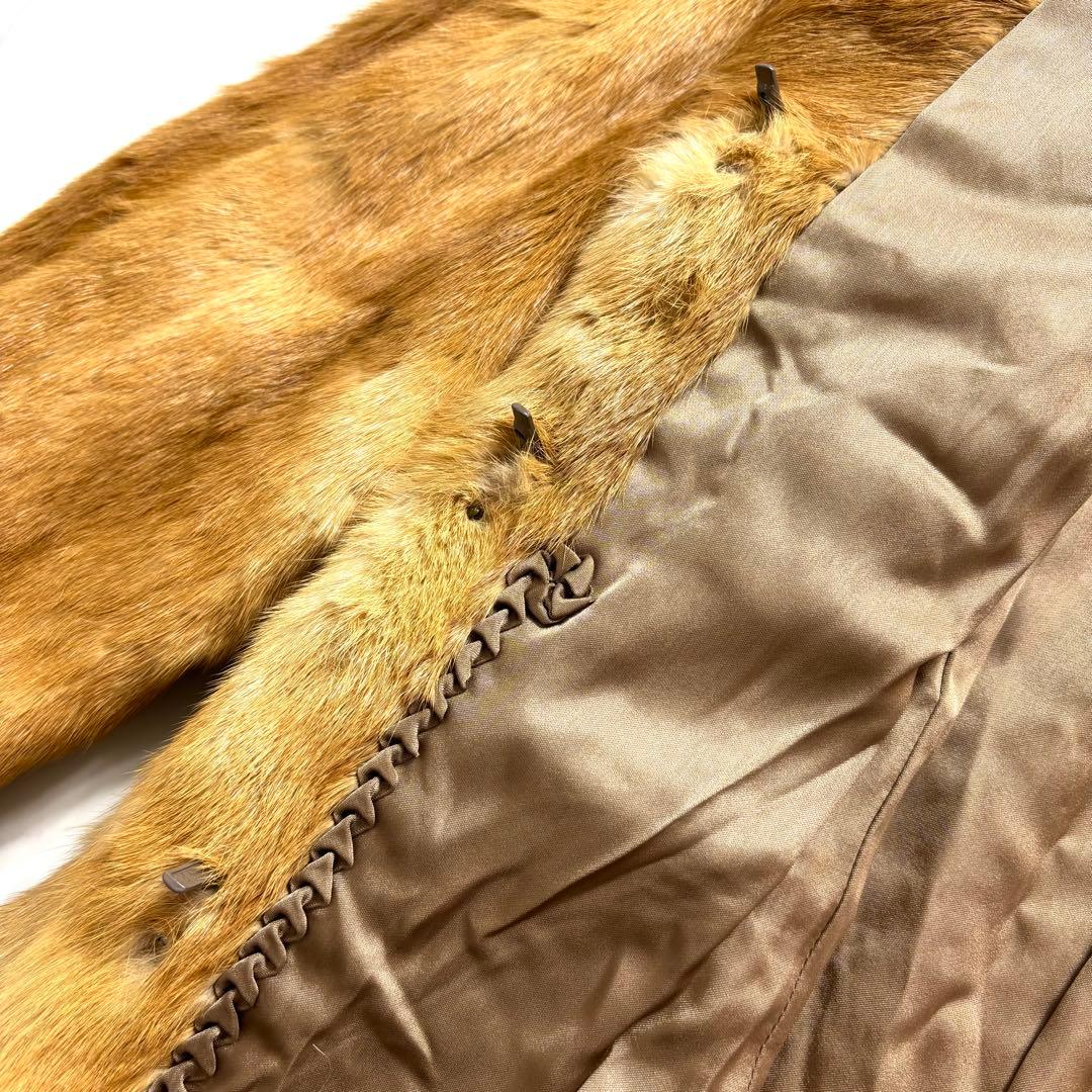極美品✨本毛皮 リアルファーコート ミンク 最高級 キャメルブラウン L