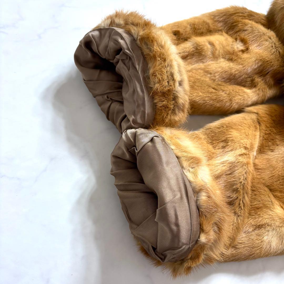 極美品✨本毛皮 リアルファーコート ミンク 最高級 キャメルブラウン L