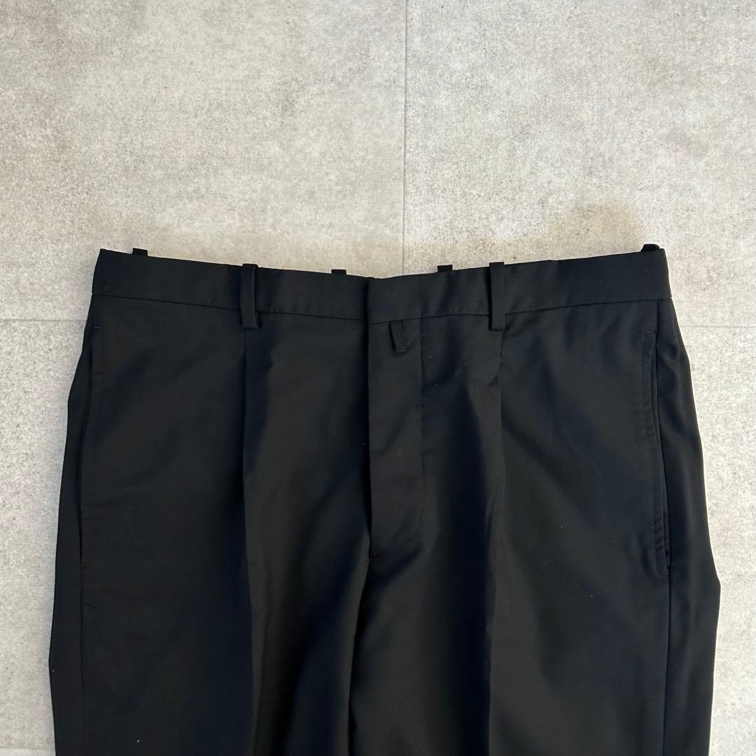 JIL SANDER センタープレススラックス 1タック ブラック サイズ46