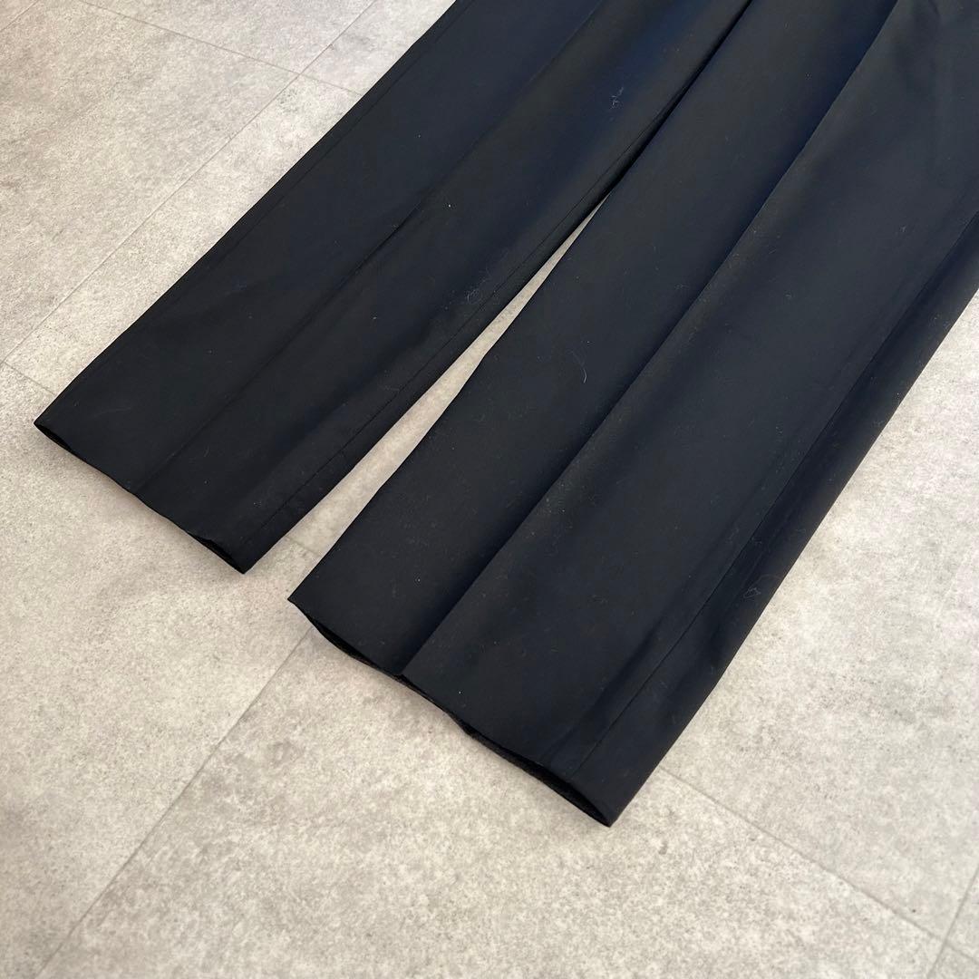 JIL SANDER センタープレススラックス 1タック ブラック サイズ46