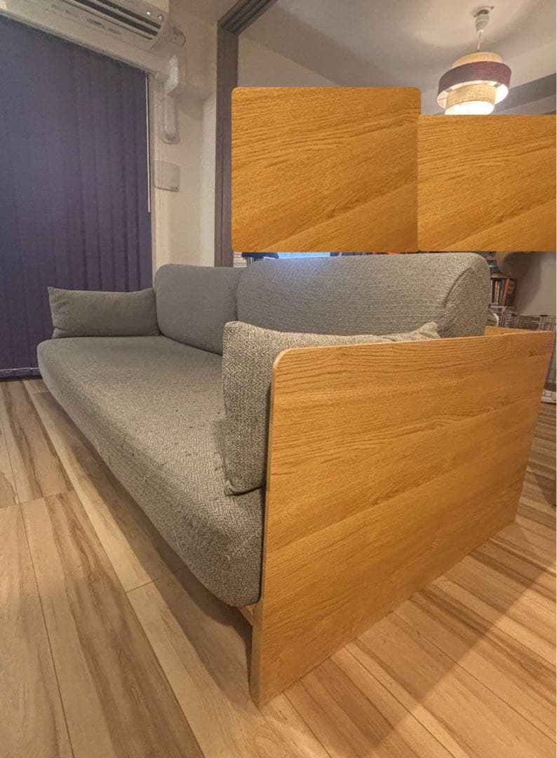 ニトリ ソファベッド 3WAY シングル対応／ライトブラウン