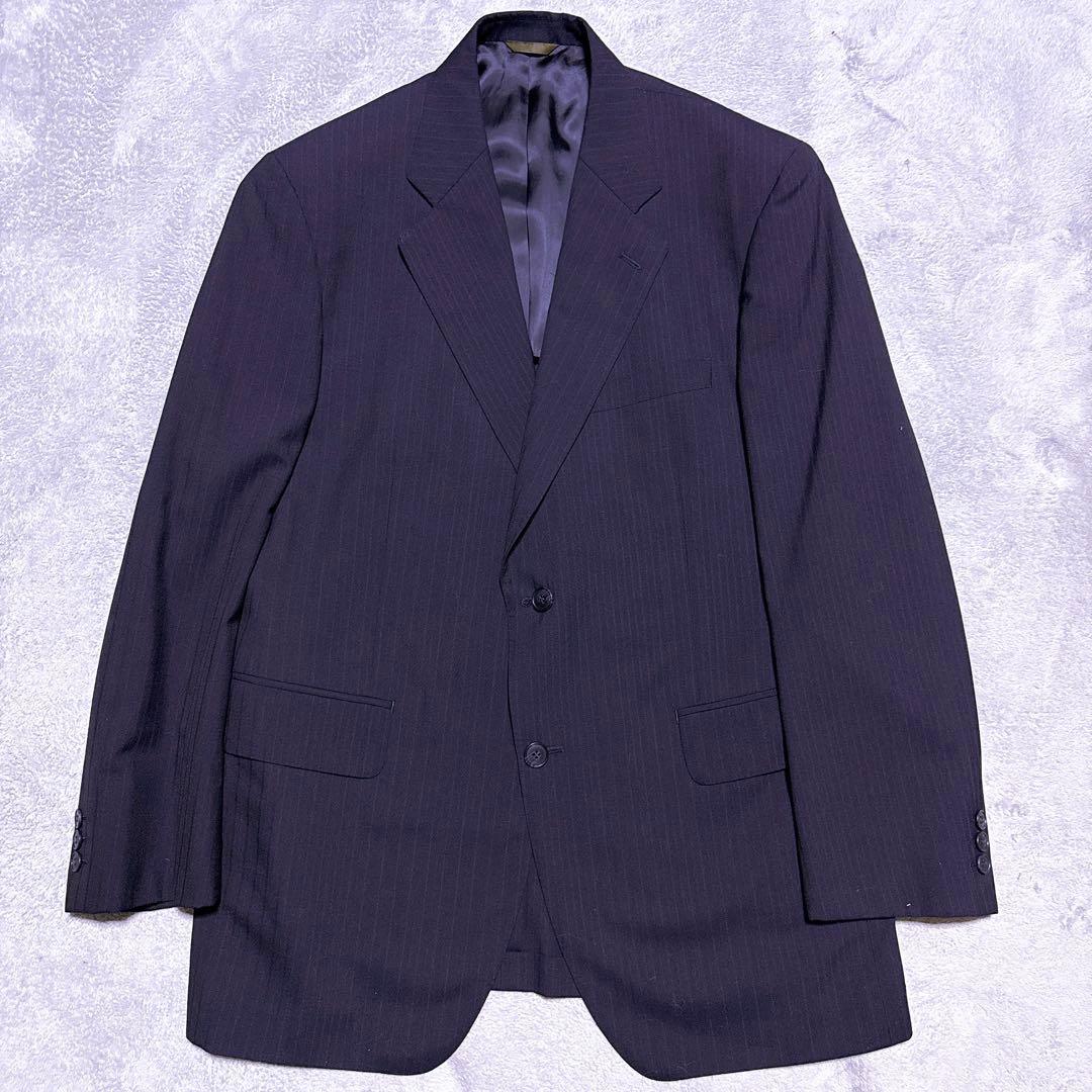 【未使用】ダーバン ロロピアーナ スーツ シャドーストライプ AB6 ネイビー