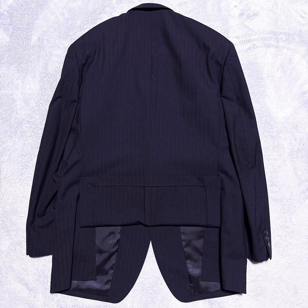 【未使用】ダーバン ロロピアーナ スーツ シャドーストライプ AB6 ネイビー