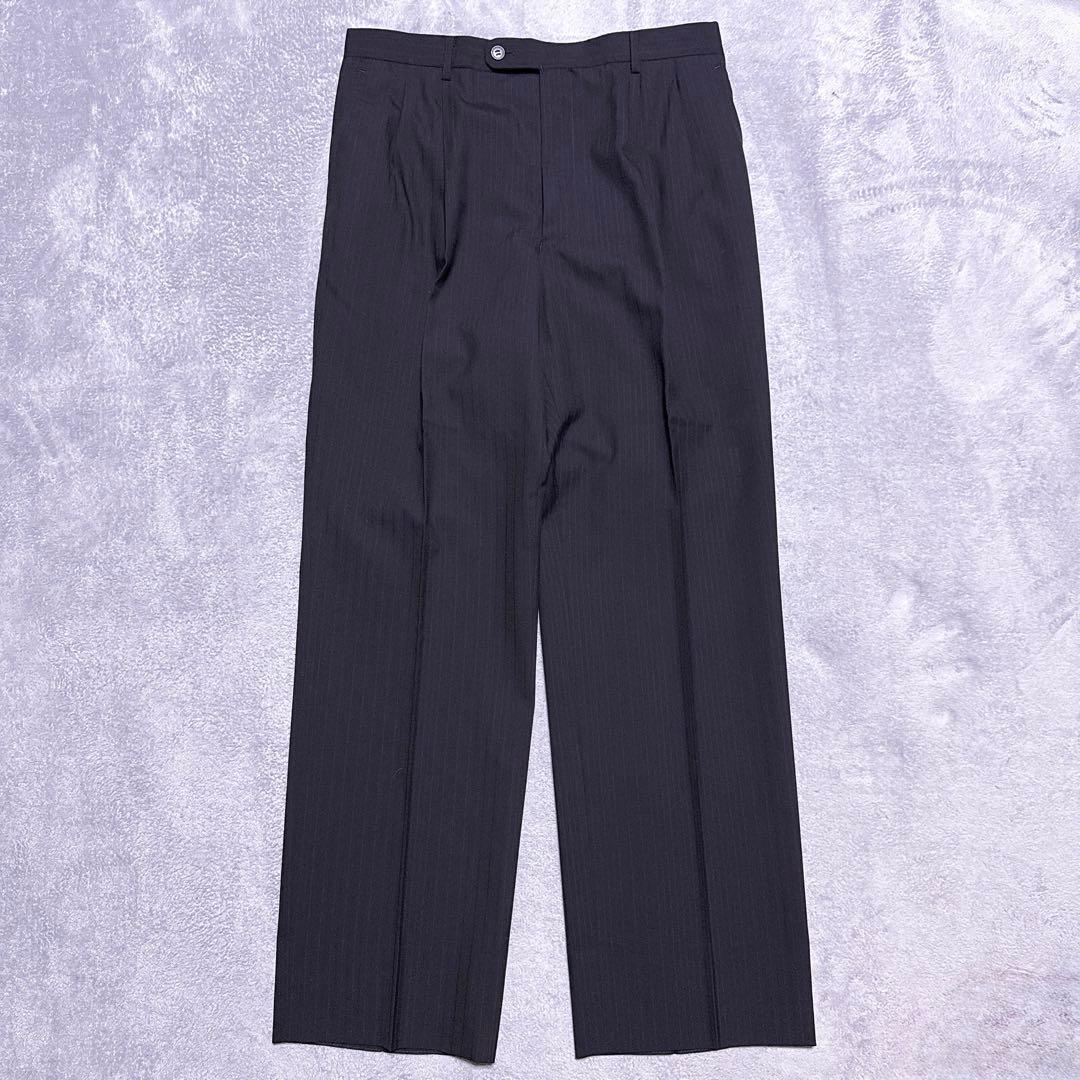 【未使用】ダーバン ロロピアーナ スーツ シャドーストライプ AB6 ネイビー