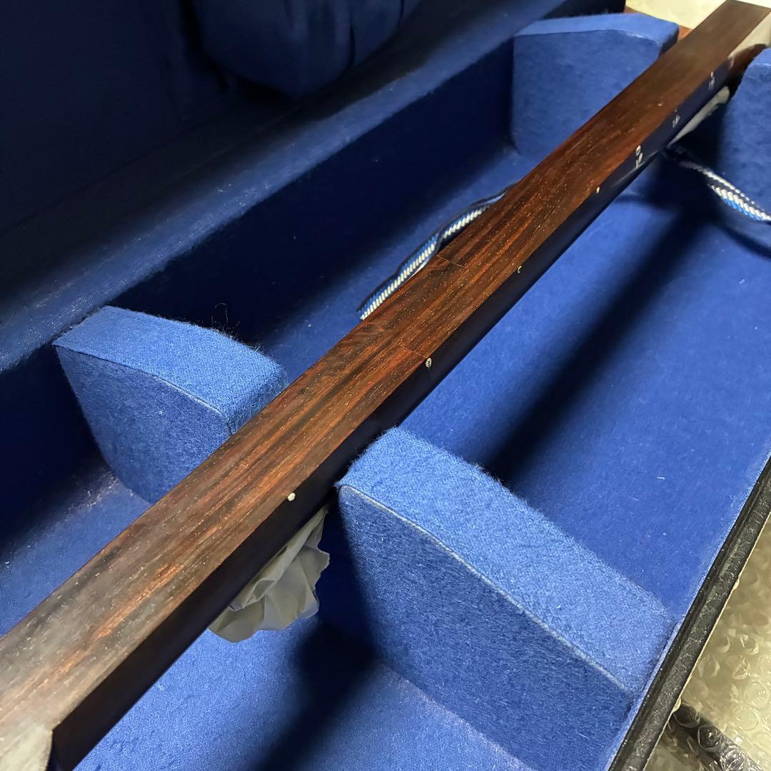 美品 即演奏可能 津軽三味線 紫檀 高級黒檀紅木巻き糸巻き 両面皮破れなし