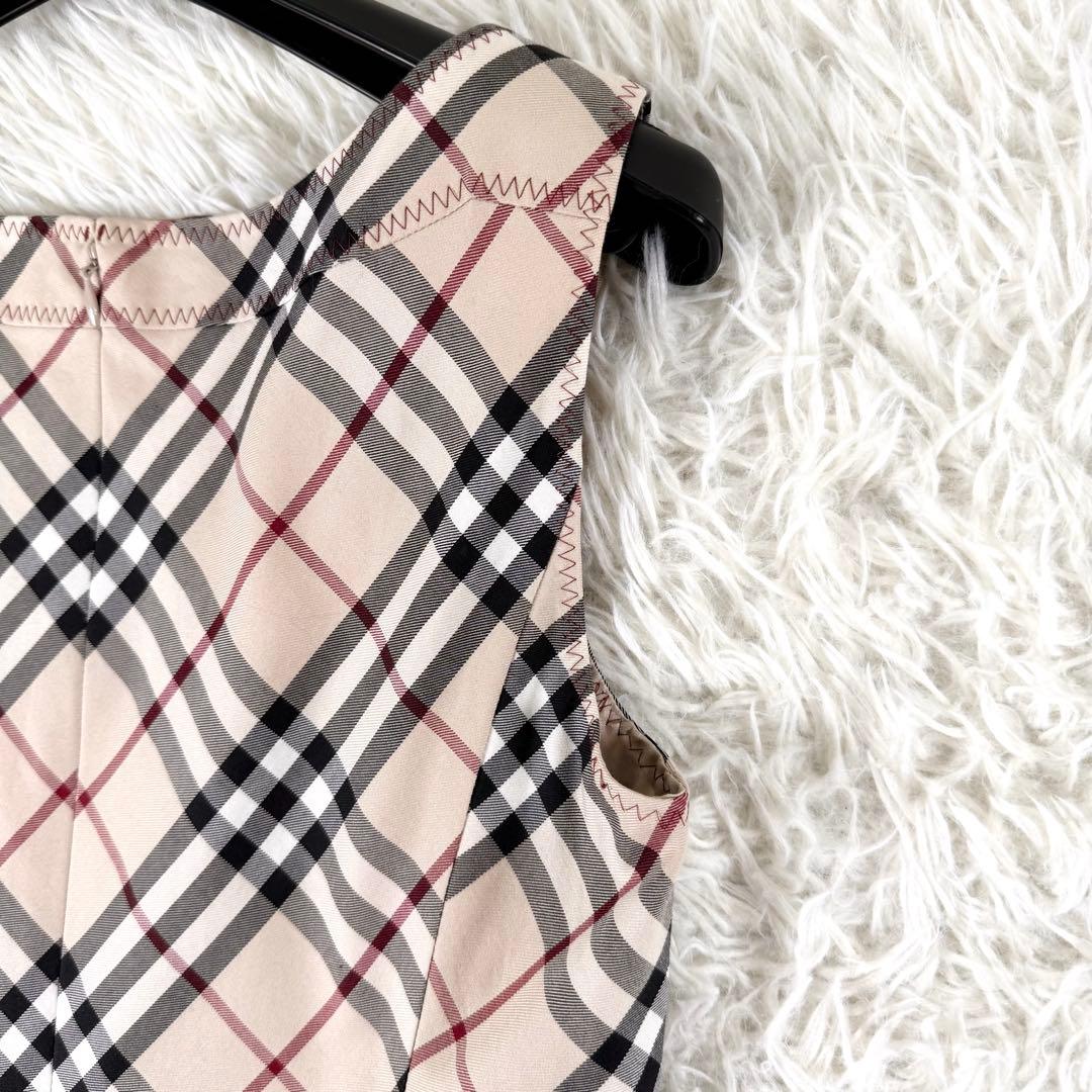 バーバリーブルーレーベル ノースリーブワンピース ノバチェック ホースロゴ M