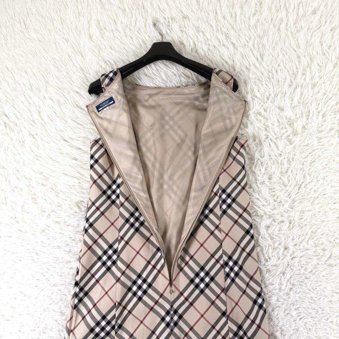 バーバリーブルーレーベル ノースリーブワンピース ノバチェック ホースロゴ M