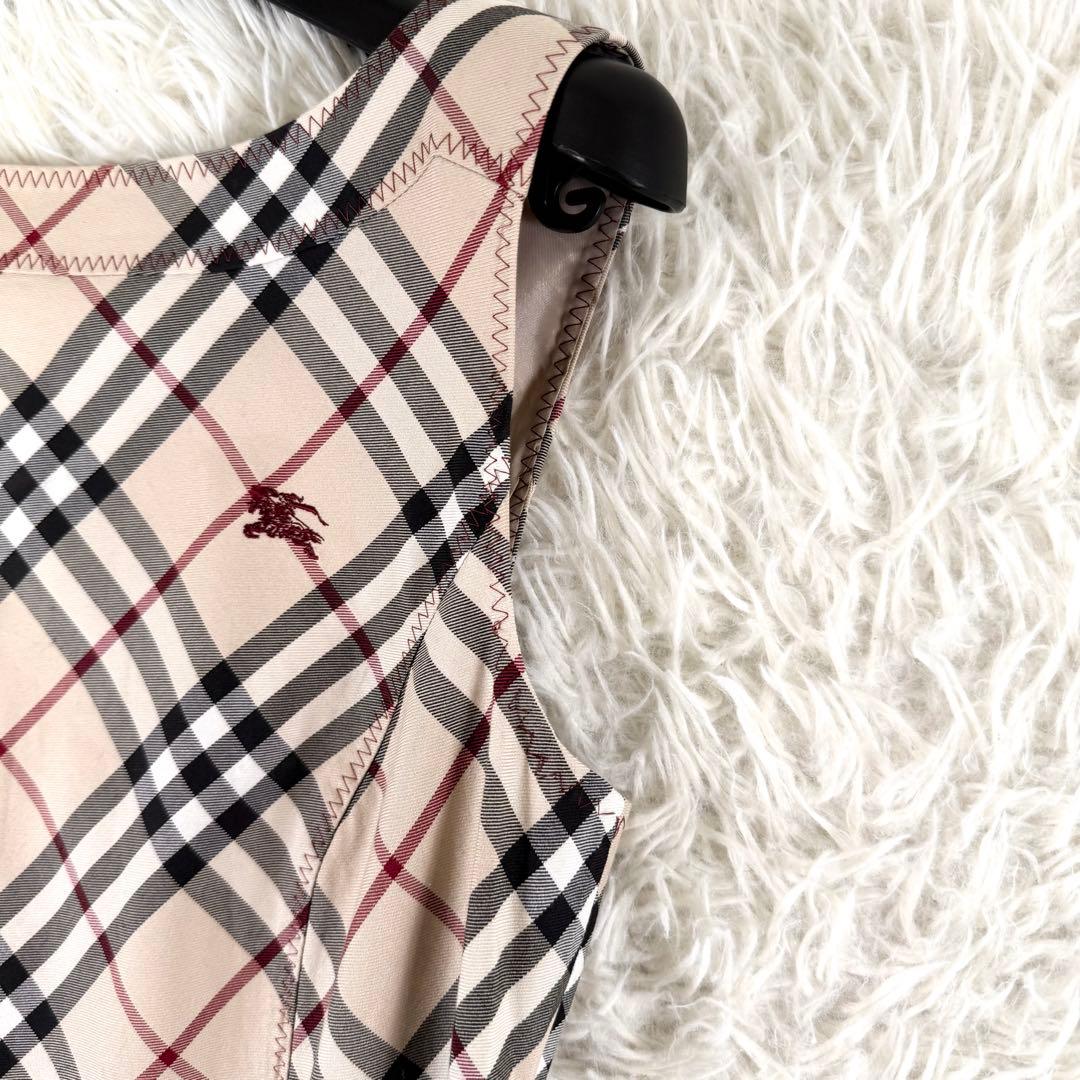 バーバリーブルーレーベル ノースリーブワンピース ノバチェック ホースロゴ M