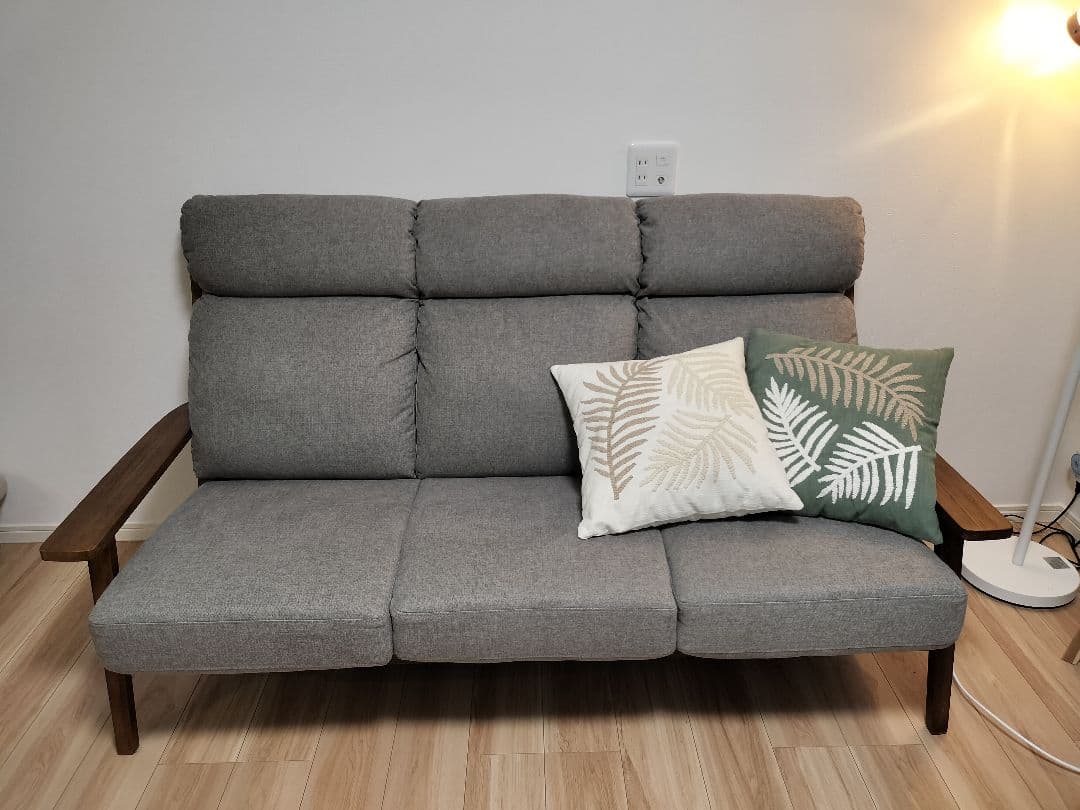 マナベインテリア 3人掛けソファ 布張り ニーナ