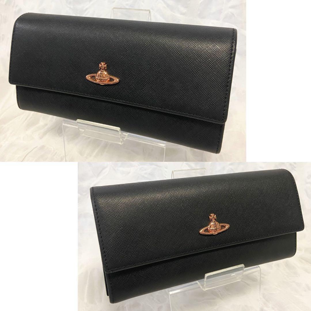 【美品】 Vivienne Westwood 長財布 黒 赤 ピンクゴールド