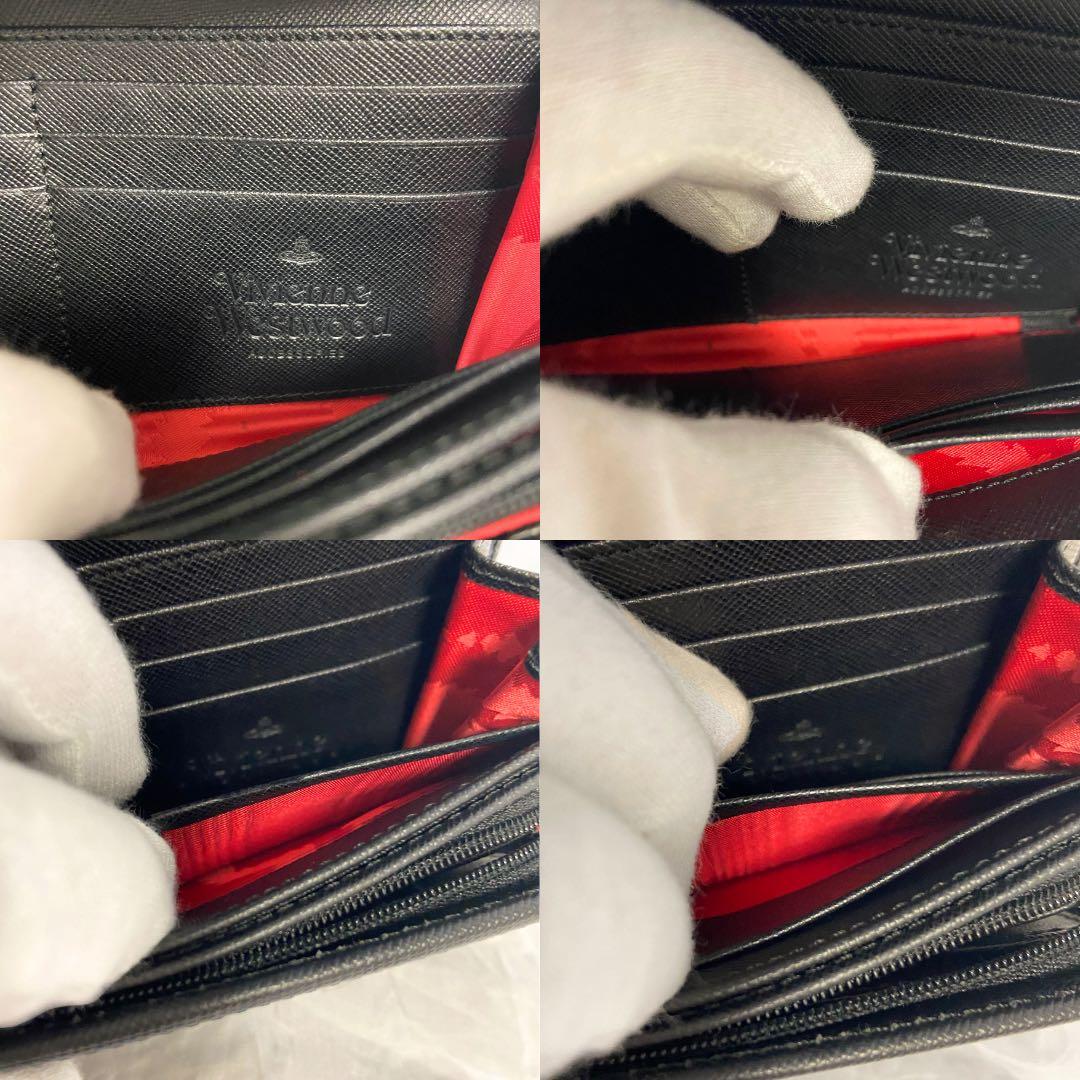 【美品】 Vivienne Westwood 長財布 黒 赤 ピンクゴールド