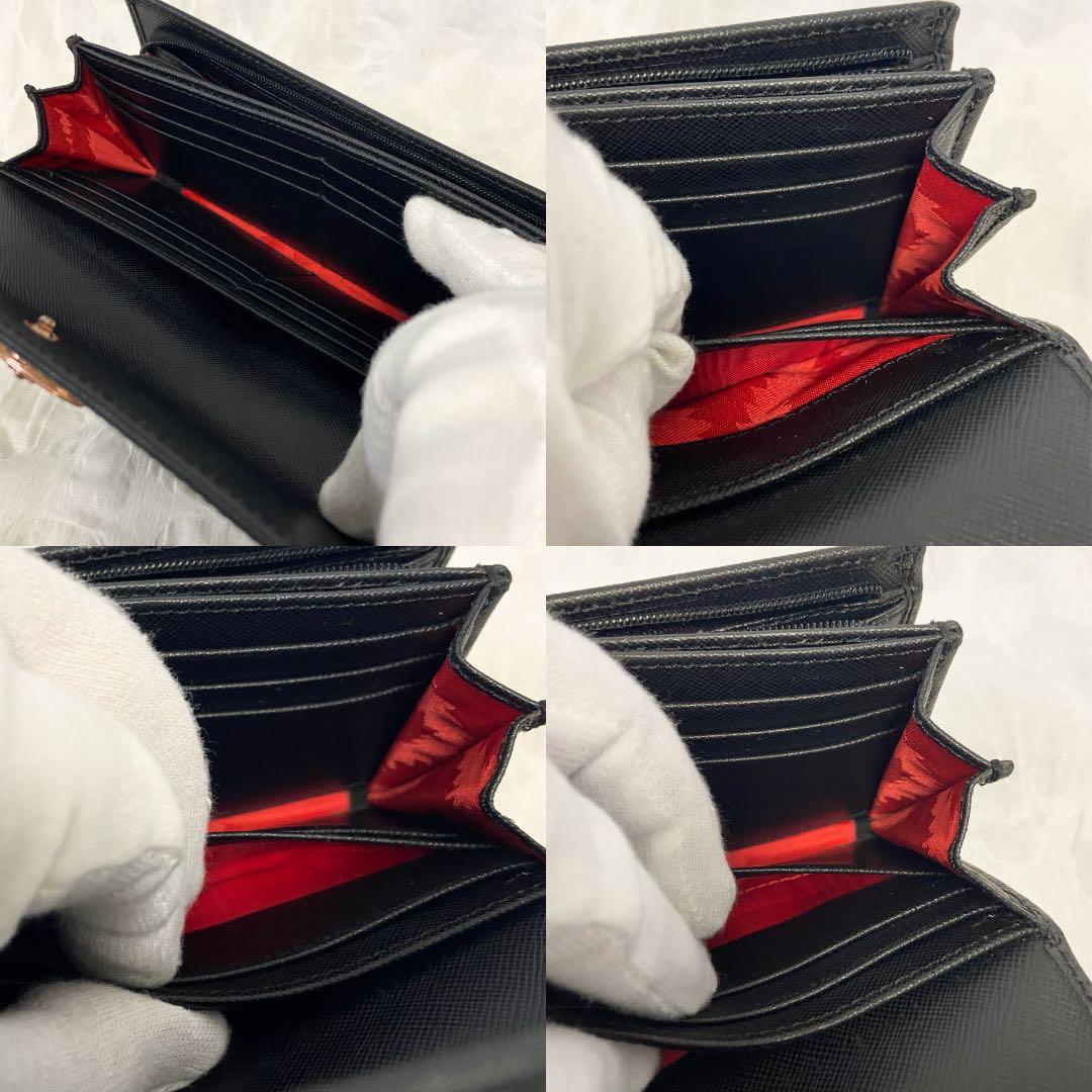 【美品】 Vivienne Westwood 長財布 黒 赤 ピンクゴールド
