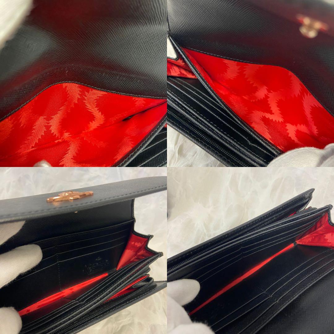 【美品】 Vivienne Westwood 長財布 黒 赤 ピンクゴールド
