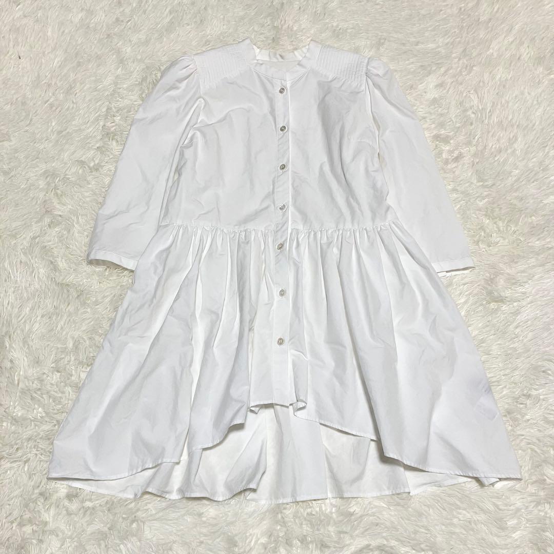 美品 ボーダーズアットバルコニー GATHER SHIRT TUNIC 38